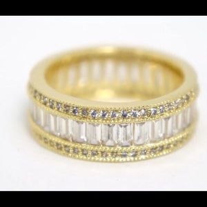 18k yellow gold filled CZ Baguette Eternity Band